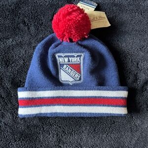 Mitchell & Ness Blue and Red New York Rangers Beanie